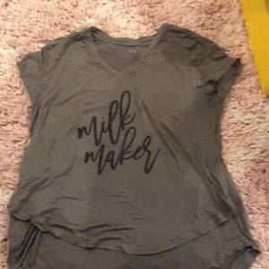 Latched mama v neck milk maker t